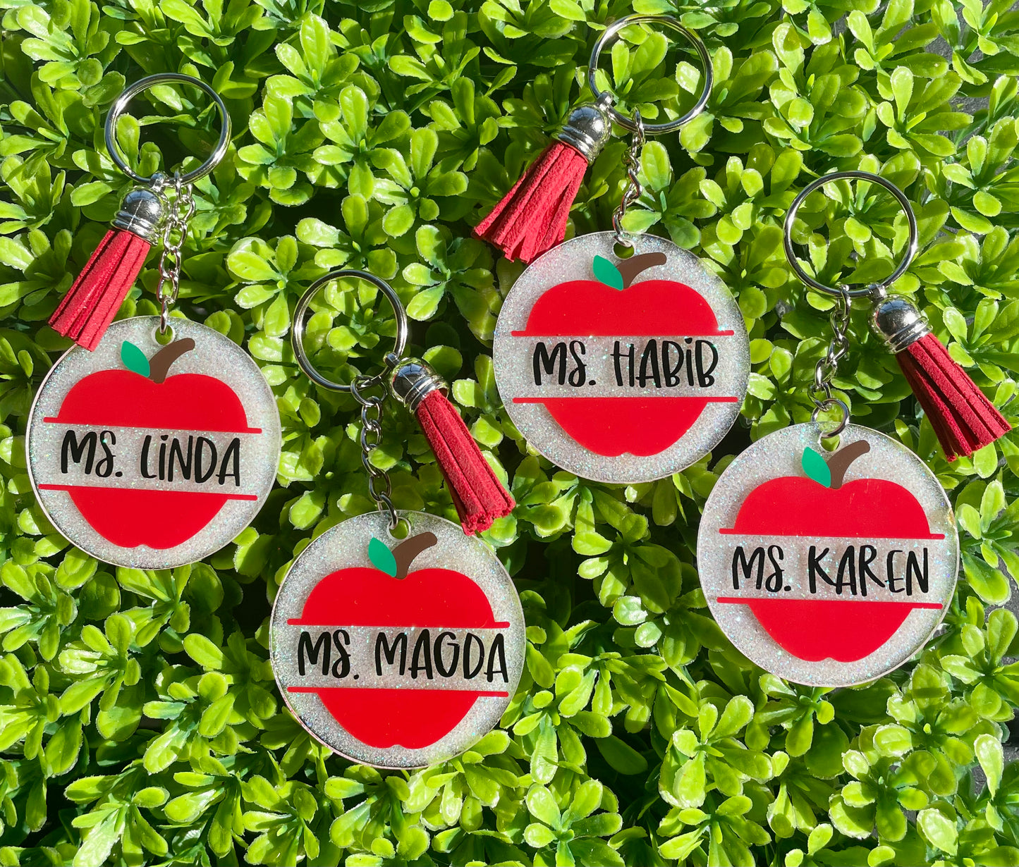 Teacher Apple Keychain