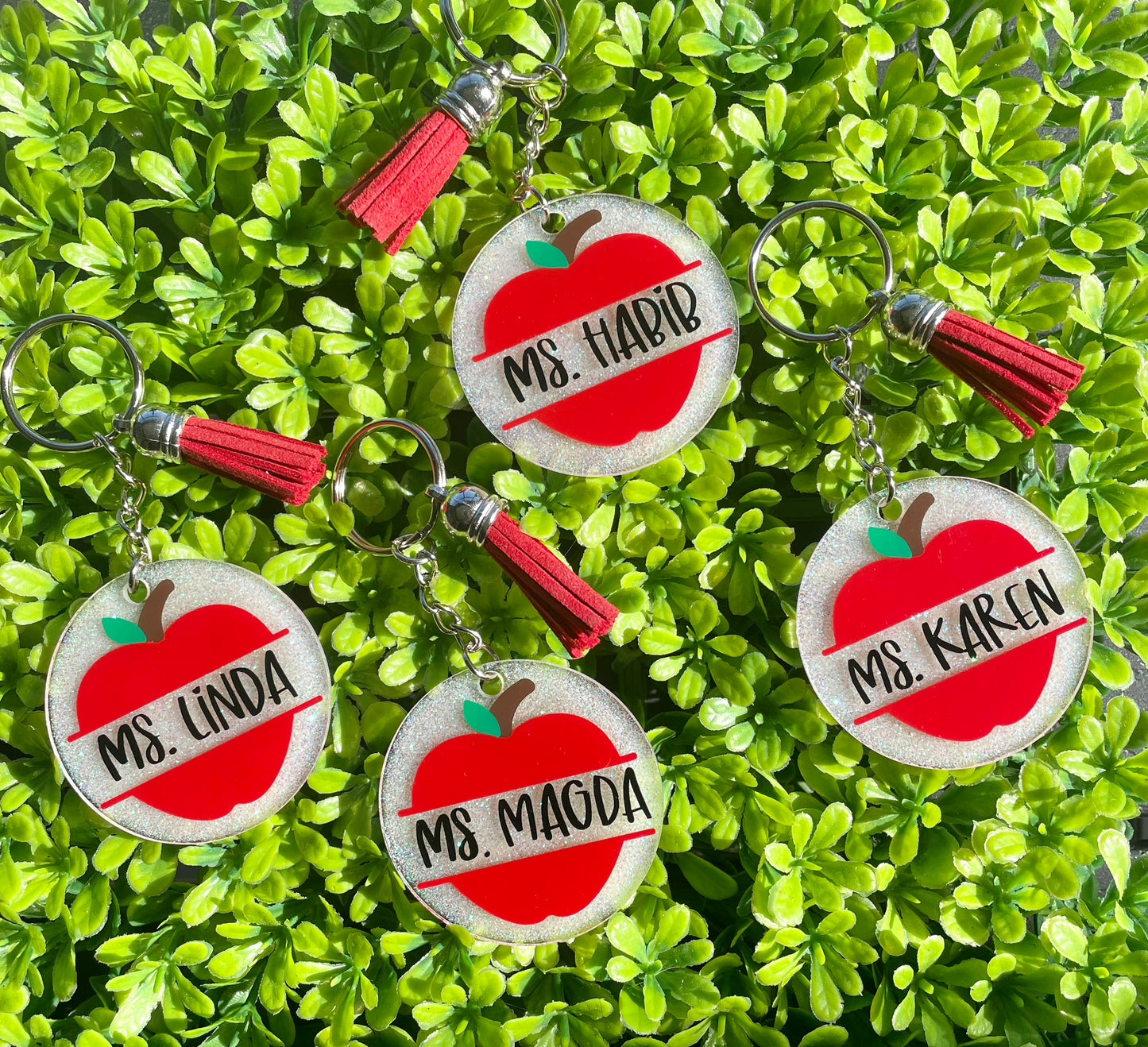 Teacher Apple Keychain