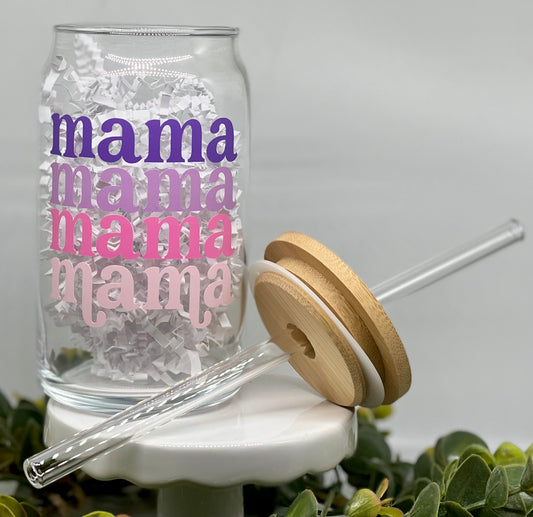 MAMA Pastel Glass Cup, Iced Coffee Cup, Beer Can